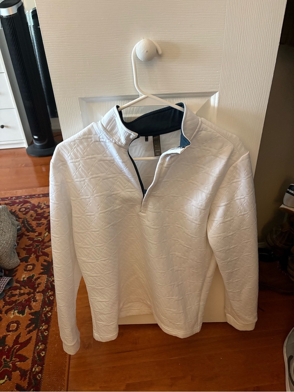 Golf adidas Men's White Quilted Half-Zip Performance Jacket